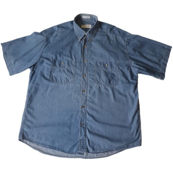 Salvatore Other - Mens Size Chest 52-53" Collar 47cm Vintage Light Blue Denim Shirt